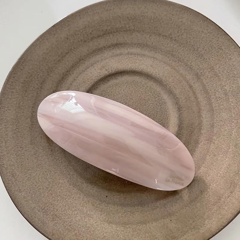 Корейская заколка для волос с уксусной кислотой, пружинная заколка для девочек, французская большая шпилька, головной убор, глянцевая эллиптическая дуга, шпилька, аксессуары для волос