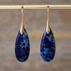 BLINGBAY Women's New Bohemian Ethnic Style Natural Stone Drop Shape Pendant Earrings Popular High-end Retro Jewelry