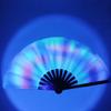 Folding Fan Colorful Holographic Rave Fan Bamboo Ribs Hand Fan Decorative Gifts for Festival Dancing Party