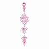 Copper Zircon Belly Button Ring Long Dangled Body Jewelry Sexy Stainless Steel Navel Piercing  Men