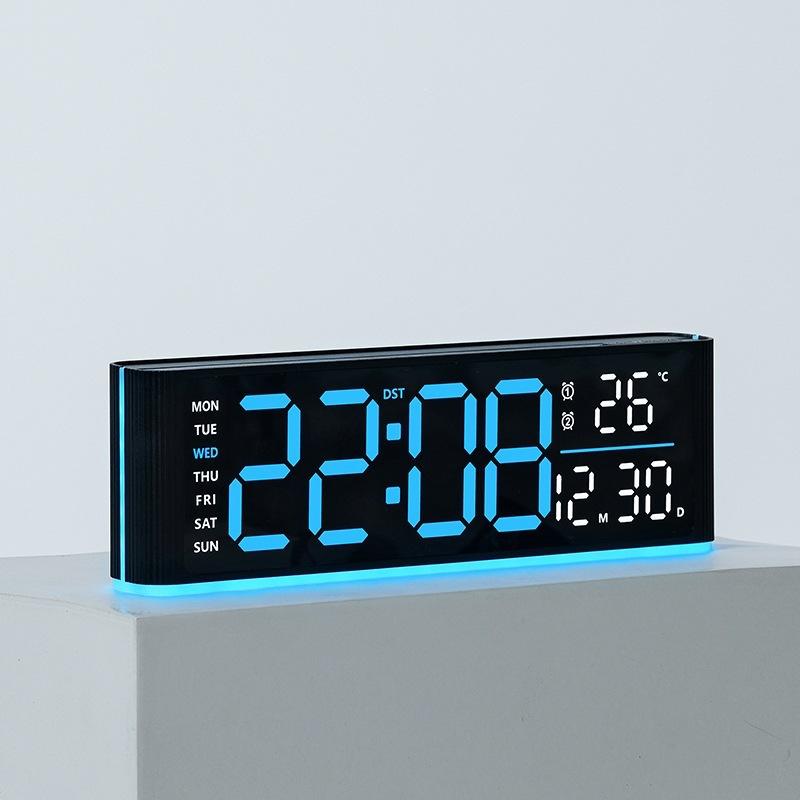 New electronic clock simple multi-function clock rectangular large font alarm clock can be hung vertical clock 1101