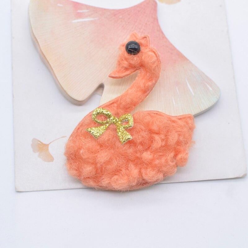 6 шт., плюшевые аппликации в виде лебедя, скрапбукинг, сделай сам, наклейки, нашивки с плоской задней частью, украшения, аксессуары