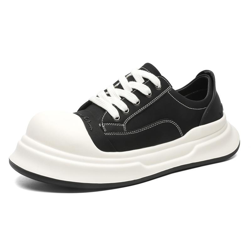 Новые мужские туфли на толстой подошве, увеличивающие рост, нишевая уродливая симпатичная обувь 2025 года, весна и осень, новые универсальные повседневные туфли для сноуборда 50679-J