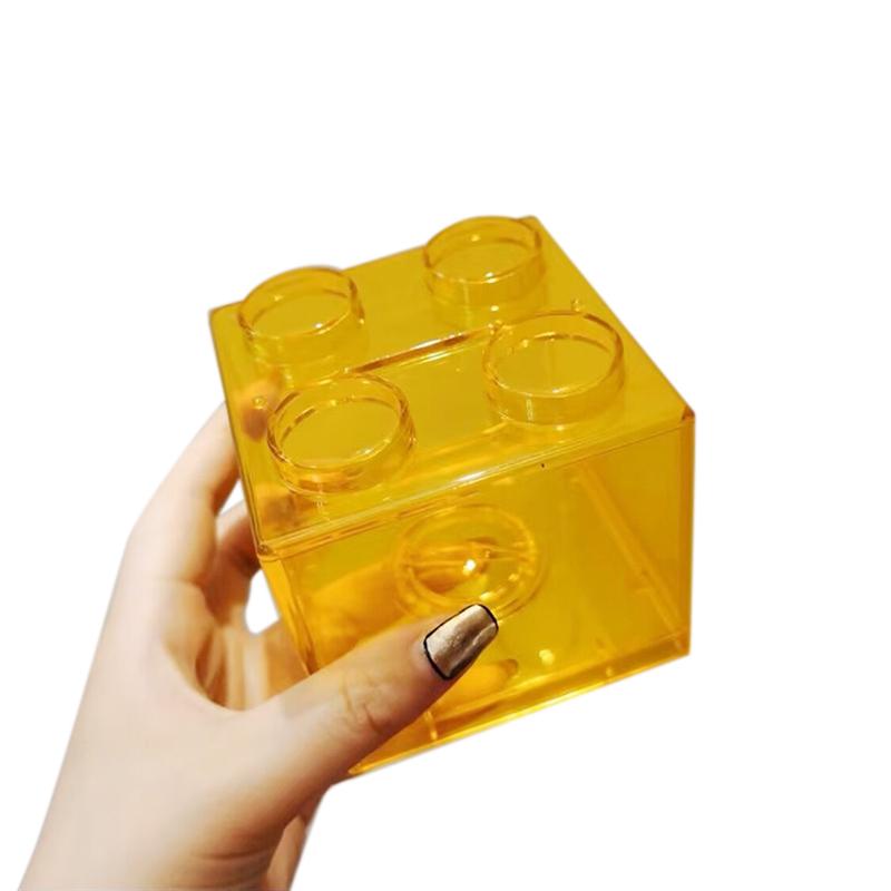 Строительный блок, ящик для хранения игрушек, прозрачный пластиковый блок в форме копилки, ящик для хранения монет, штабелируемый резервуар для хранения мелочей