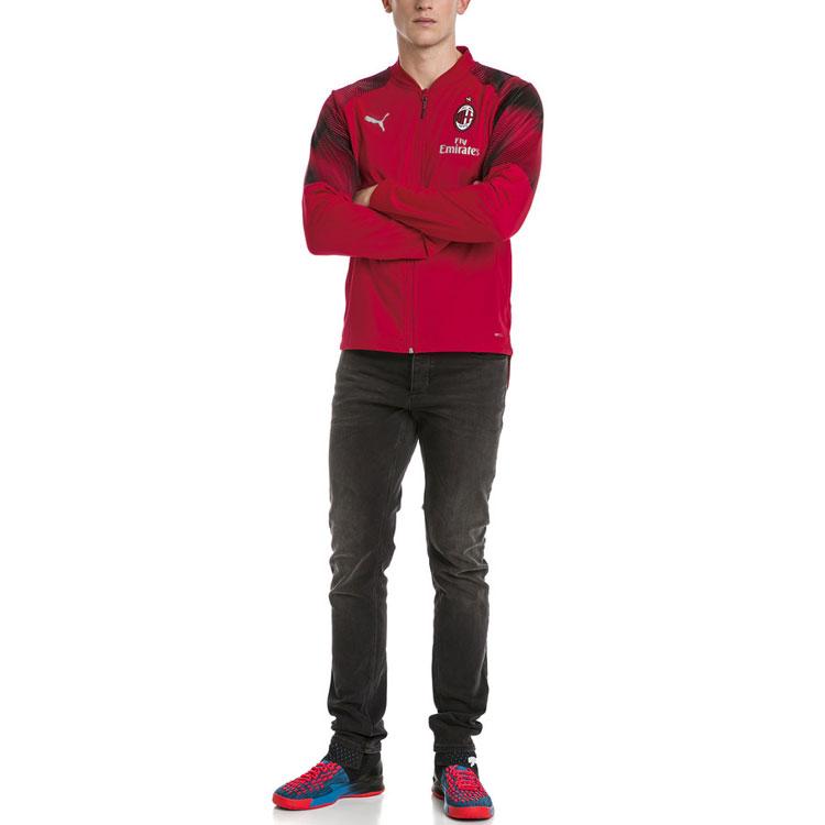 Puma Футбольная тренировочная куртка AC Milan, мужская, красные 754864-02