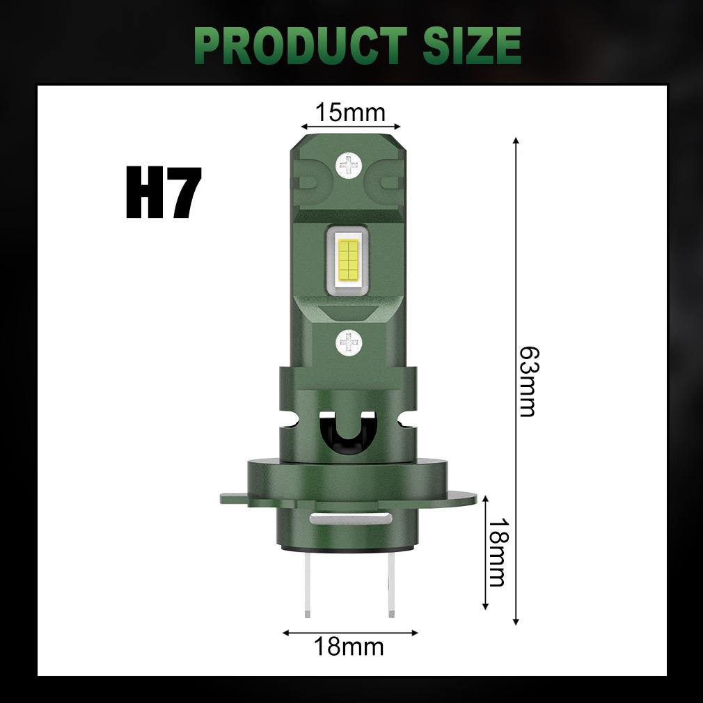2 шт. 25000LM H7 комплект светодиодных лампочек для фар, мини беспроводной 50 Вт CSP для автомобильных фар, автодиодные лампы H7 Turbo Led 12 В, белый 6500 К