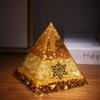 Cube Design Citrine Orgonite Pyramid Resin Prosperity Attraction Crystal  Home Decor