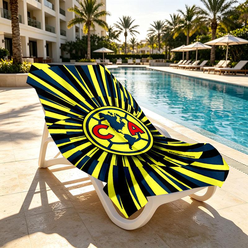 Club America Print Beach Towel Design, Soft, Lightweight. for Home Bathroom, Spa, Pool, Yoga, Surfing, Camping, Gift for Family, Friend