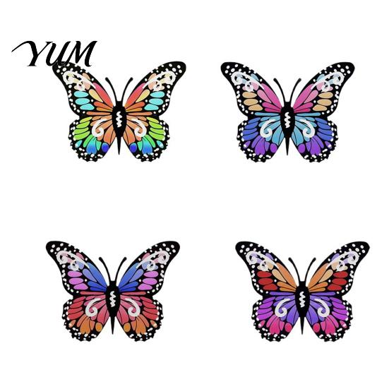 Absorbent Wood Coasters for Coffee Cups 4Pcs Wooden Butterfly Coaster, Non-slip Cup Mats Thin Stackable Easy Storage Table Protection, Heat Resistant