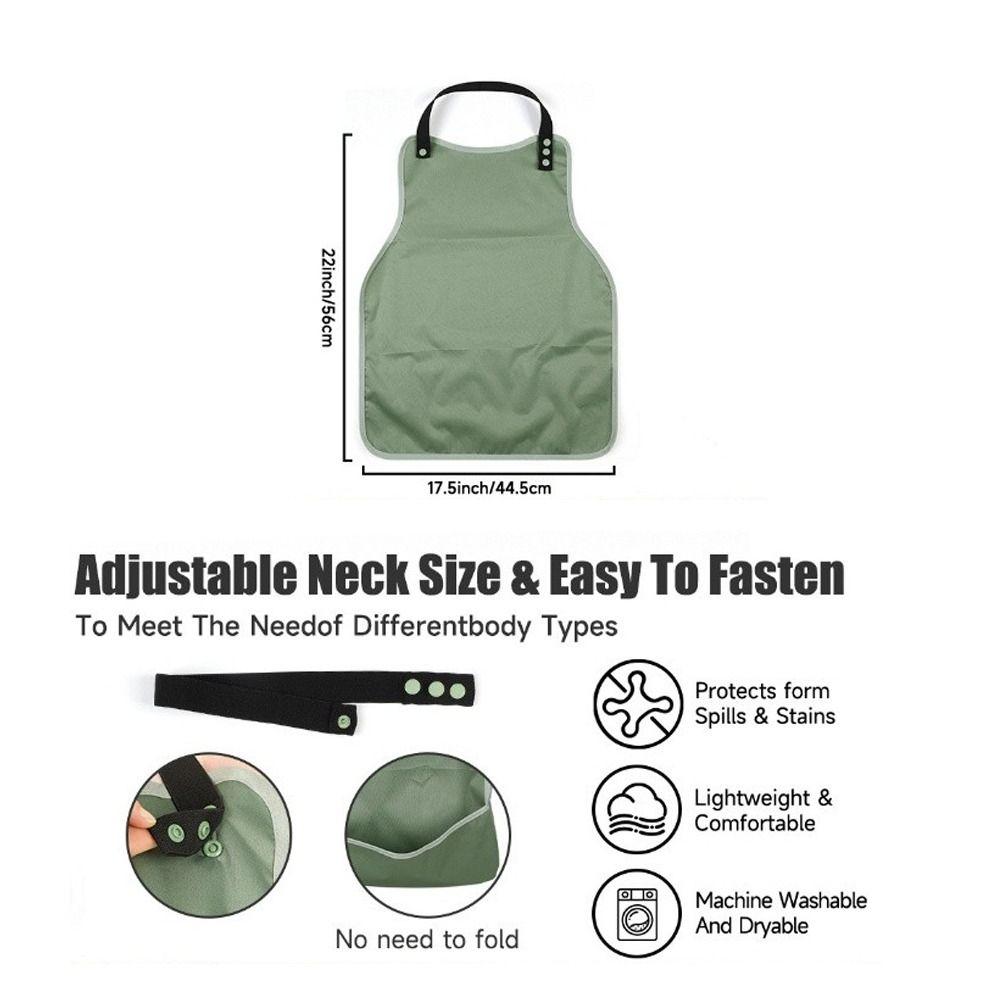 Spill-Proof Adult Feeding Bib Reusable Dining Clothing Protector Apron  Disabled Individuals