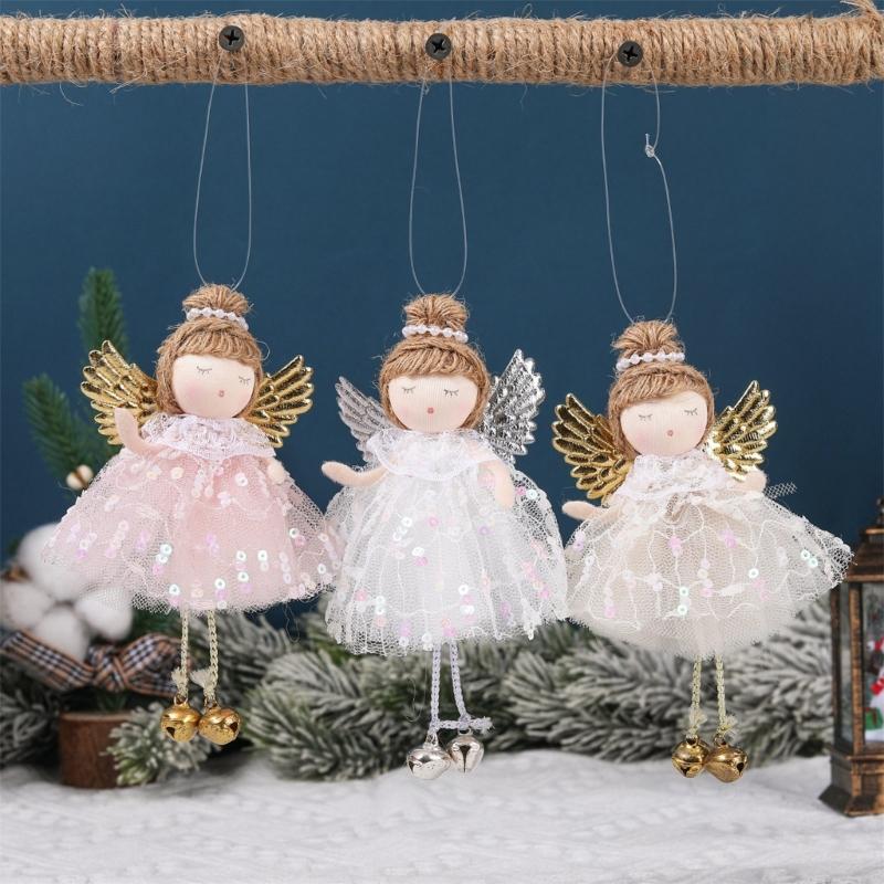 Festival Cloth Angel Hanging Doll Decoration Soft Edges Easy Install Holiday Wedding Birthday Party Decorative Accent