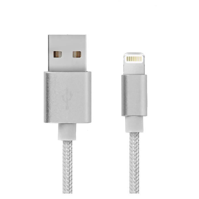 Lot de 10 Cable de charge résistant 1 Mètre chargeur pour iPhone SE 2020 4.7" Couleur Argent - Marque Yuan Yuan