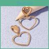 W240 Trendy Geometric Heart Earrings With Gold Coating For Formal Events And Celebrations