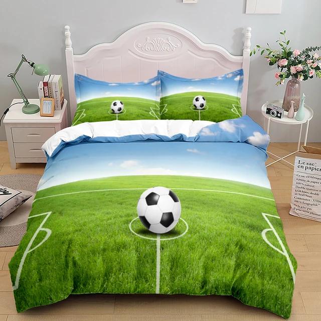 Football Duvet Cover Collection 3D Soccer Printed Boys Teens Bedding Collection Sports Theme Double Queen King Size 23Pcs Comforter Cover