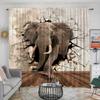 2 шт., 3D карниз с рисунком животного слона, карманные декоративные оконные шторы, оконные занавески для спальни, гостиной, домашний декор