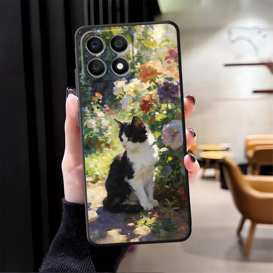 Чехол для телефона Honor 90 70 X7 X9a 200 400 Lite X8 8X X5b X6 Magic5Lite Мультяшный Милый Кот