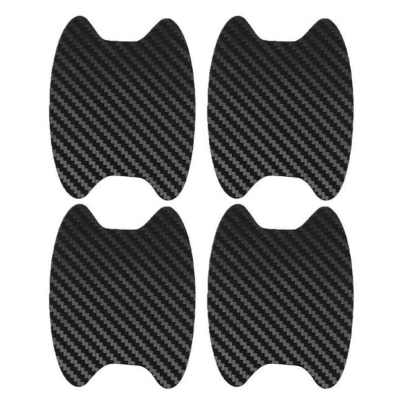 4 шт. сплошной цвет универсальный углеродное волокно автомобильная дверная ручка защитная наклейка устойчивая к царапинам