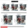 2pcs 2D Flat Printing Christmas Scene Curtain Santa Sleigh Reindeer Snow 100% Polyester Fabric Without Electricity Family Party