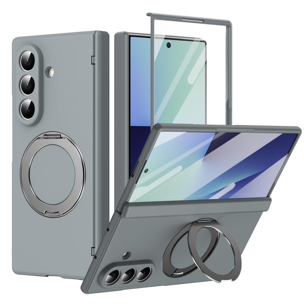 Ультратонкая магнитная крышка для Samsung Galaxy Z Fold 7/6/5 Многофункциональная вращающаяся на 360° подставка со стеклянным защитным экраном