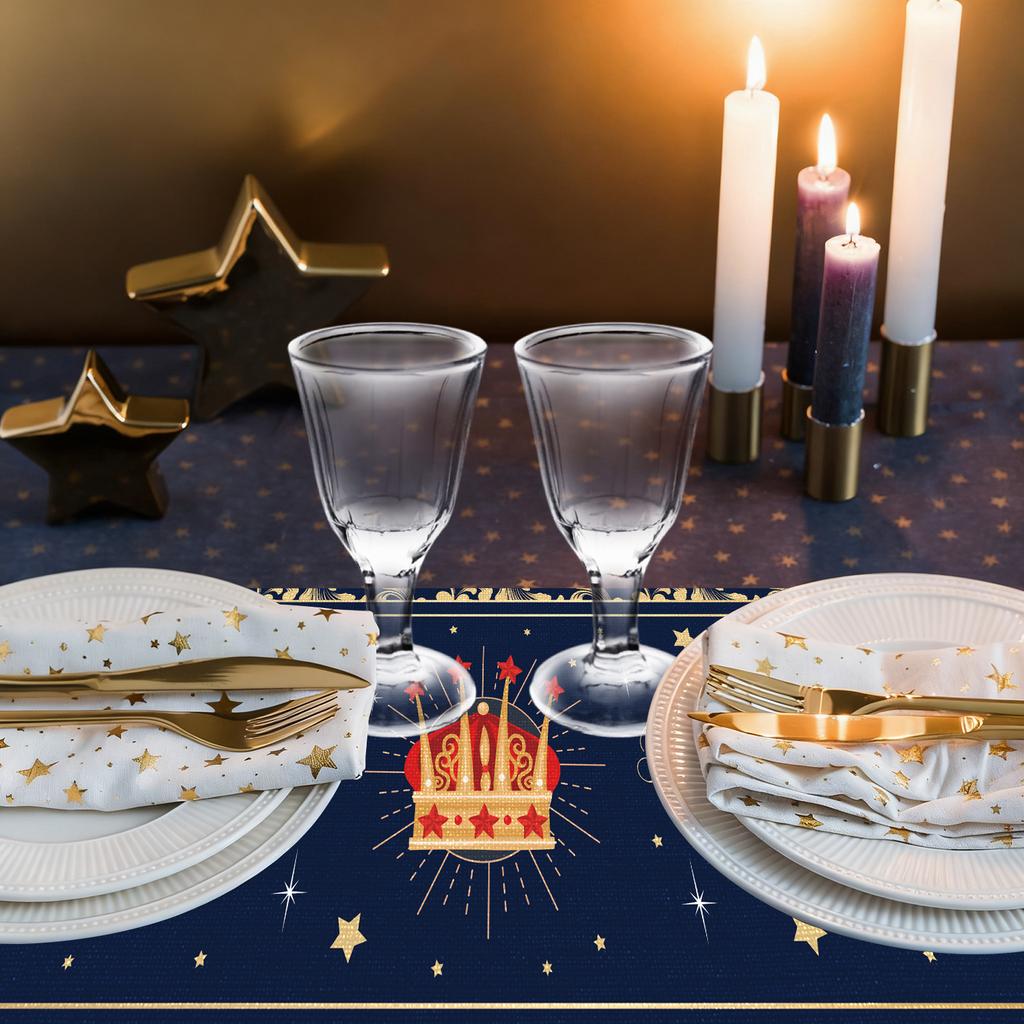 Generic Three Kings Day Decorations Nativity Table Runner Star Epiphany Night Banner 13X48 Inch Christian Gifts Christmas Flag F