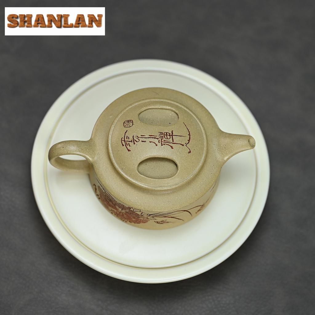 180ML Handmade Yixing Purple Clay Teapots Handmade Pot Raw Ore Green Mud Tea Maker Kettle Chinese Zisha Tea Set Collection Craft