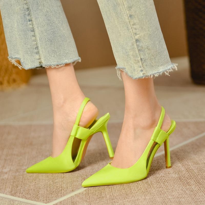 Fashion Summer Women's Shoes High Heels Sandals Elegant Luxury Trend Fashion Sexy Party Banquet Dress Pole Latin Dance Pink Yellow