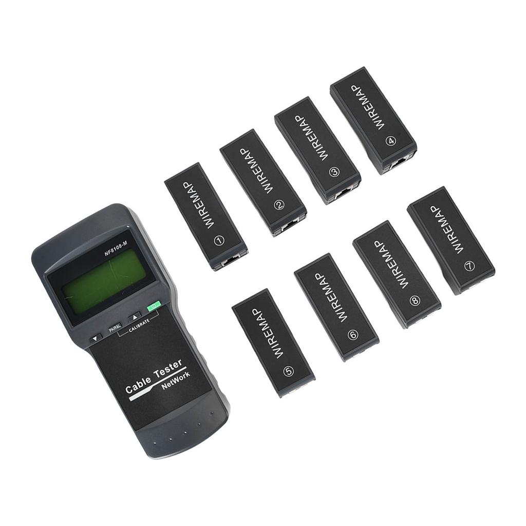 F‑8108‑M LCD Display Network Cable Length Tester Cable Wire Fault Finder with 8 Remote Units