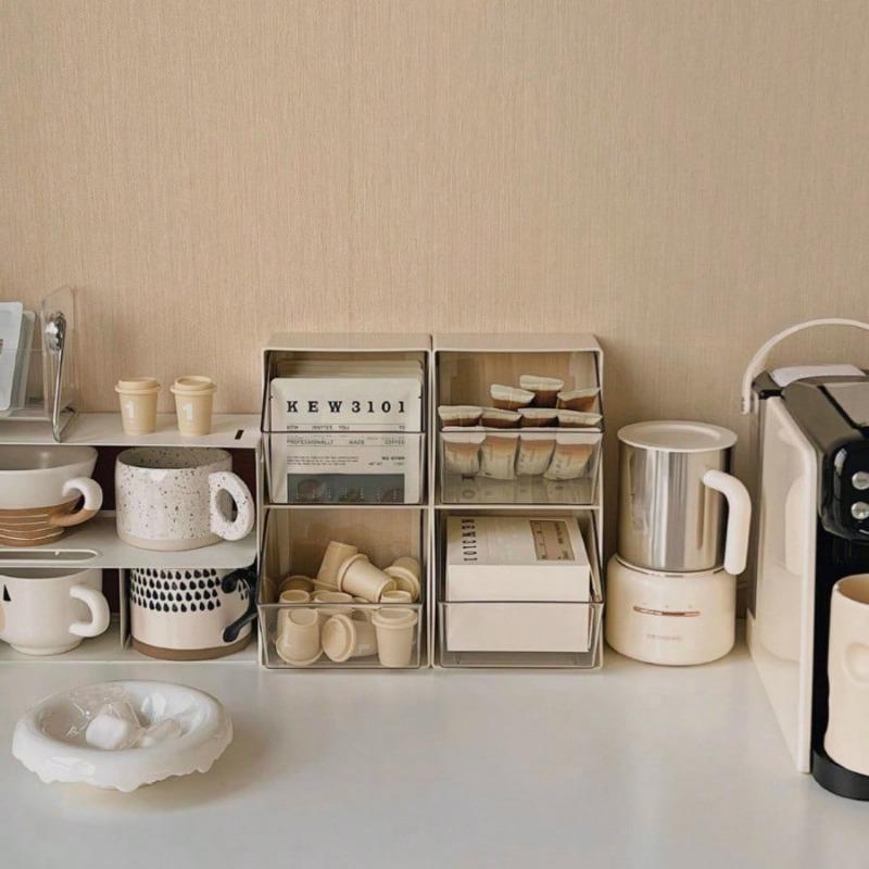 1 шт. Ящик для хранения чайных пакетиков, ящик для хранения капсульного чая и кофе, кладовая в офисе, ящик для хранения при входе, полка, подходит для хранения и организации рабочего стола