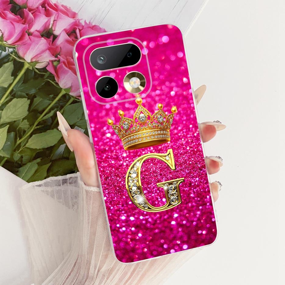 Чехол для Realme 16 Pro RMX5121 RMX5120 Роскошный чехол с буквами и короной Мягкий тонкий чехол для телефона Для Realme 16 Pro Plus Realme16 Pro+ Сумки