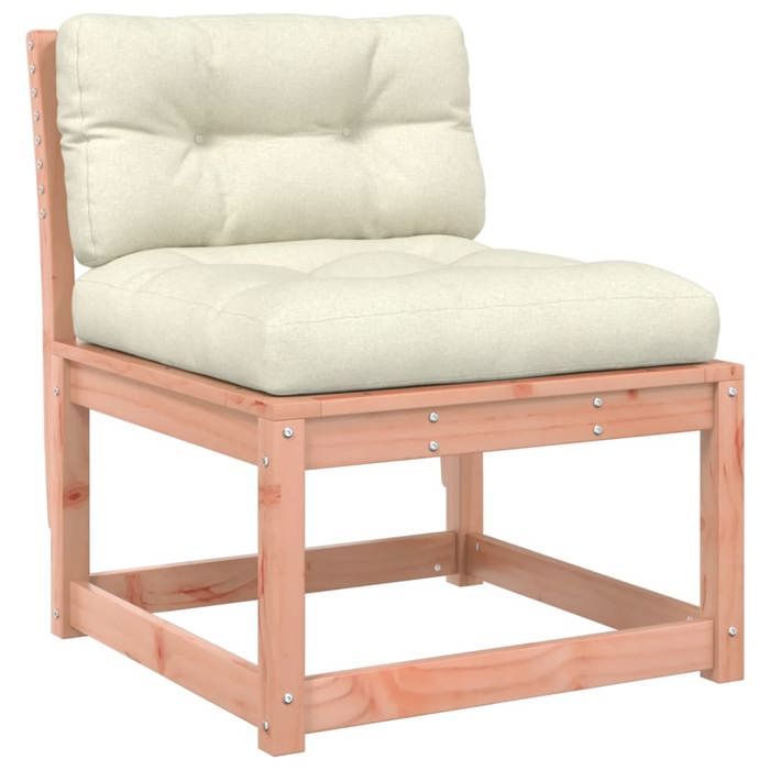 VidaXL Canapé de Jardin sans Accoudoirs avec Coussins, Siège de Terrasse avec Dossier, Chaise Modulaire de Patio Salon, Bois 844692