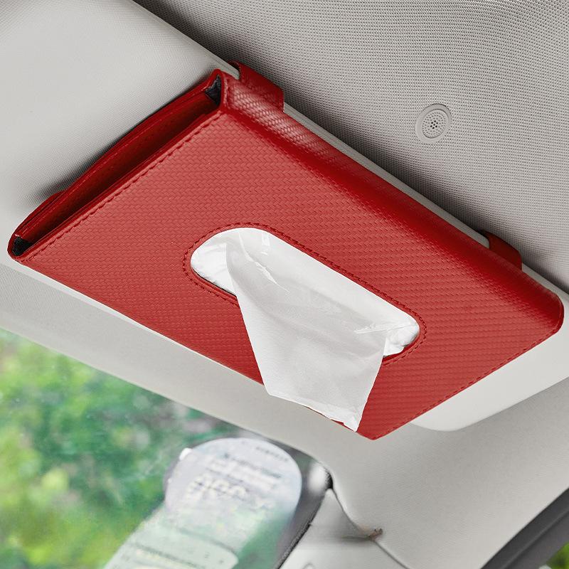 Car Tissue Holder, Car Sun Visor Napkin Case, Multifunctional PU Leather Back Seat Tissue Box Tissue Bag For All Models