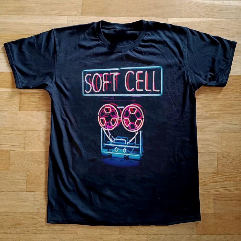 Soft Cell Band Short Sleeve Cotton Black All Size Unisex Shirt