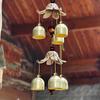 Garden Random Style Double Metal Bell Pendant Wind Chime, Brass Color Bell Hanging Decoration Home Patio Wall Hanging Gift