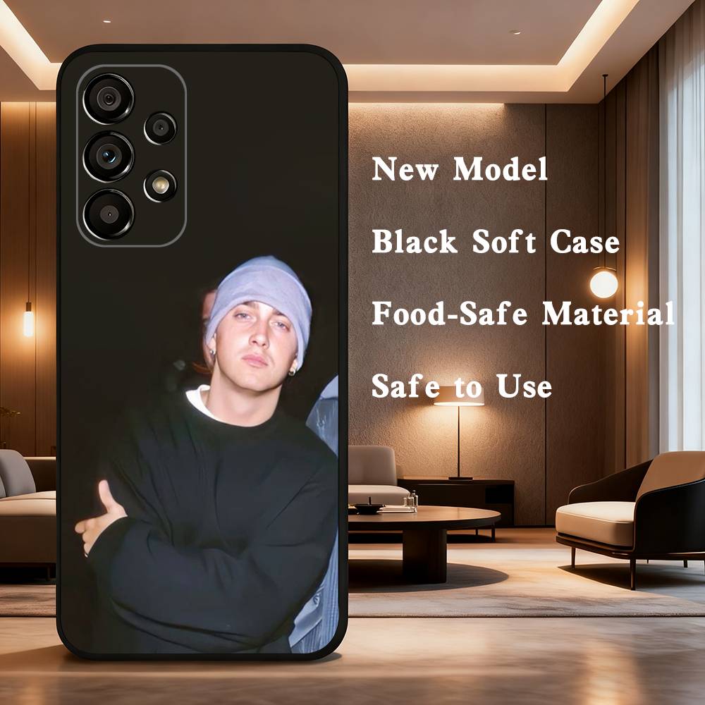Singer E-Eminem-ES Cool  Phone For Samsung Galaxy A53,31,52,72,41,22,73,32,71,Note,J7,8,9,5G Soft Black Silicone Case