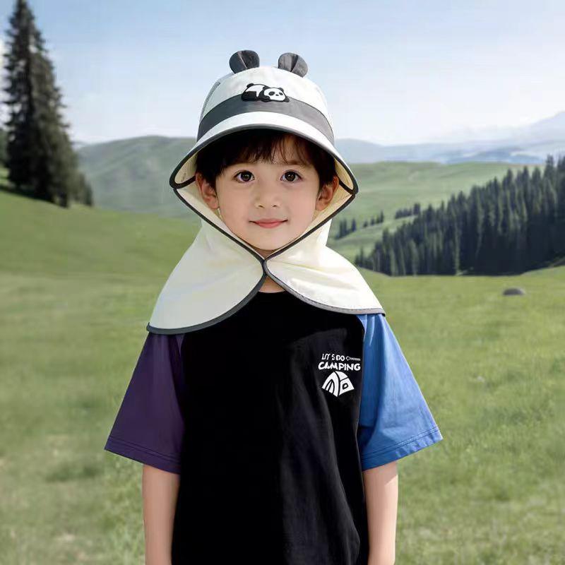 Kids Summer Sun Hat Mesh Breathable UV Protection Cap With Neck Flap For Boys And Girls Outdoor Shade