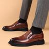 Fashion Men Genuine Leather Shoes Brown Slip-on Loafers Party Office Business Casual Shoes for Men Oxford Shoes Wedding Party Work Shoes