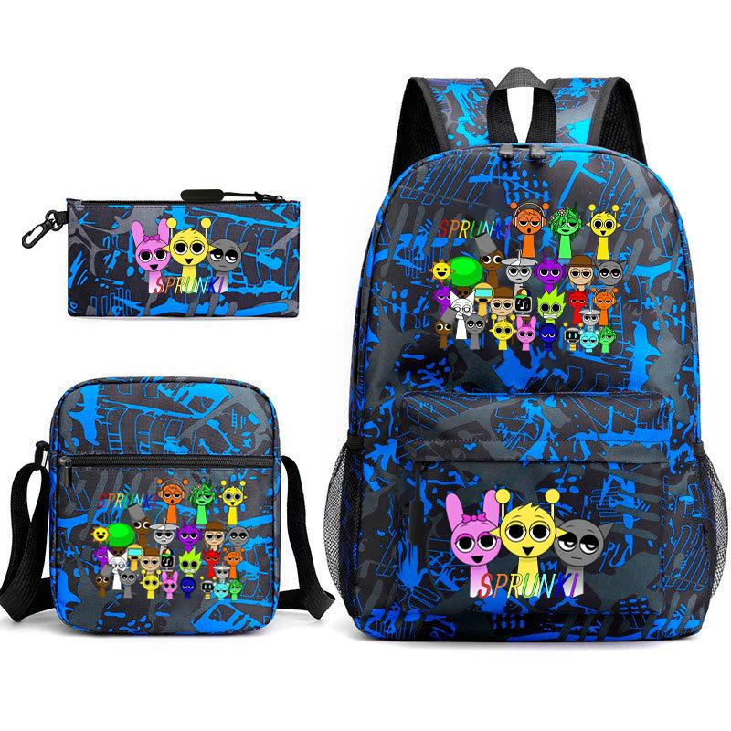 Rhythm Box Children's Backpack Crossbody Bag Pencil Bag Rabub Cute Elementary School Bag Three-piece Set