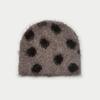 Korean Ins Wool Blended Jacquard Polka Dot Knitted Hat Autumn and Winter Fleece Pullover Ear Protection Beanie Caps for Women