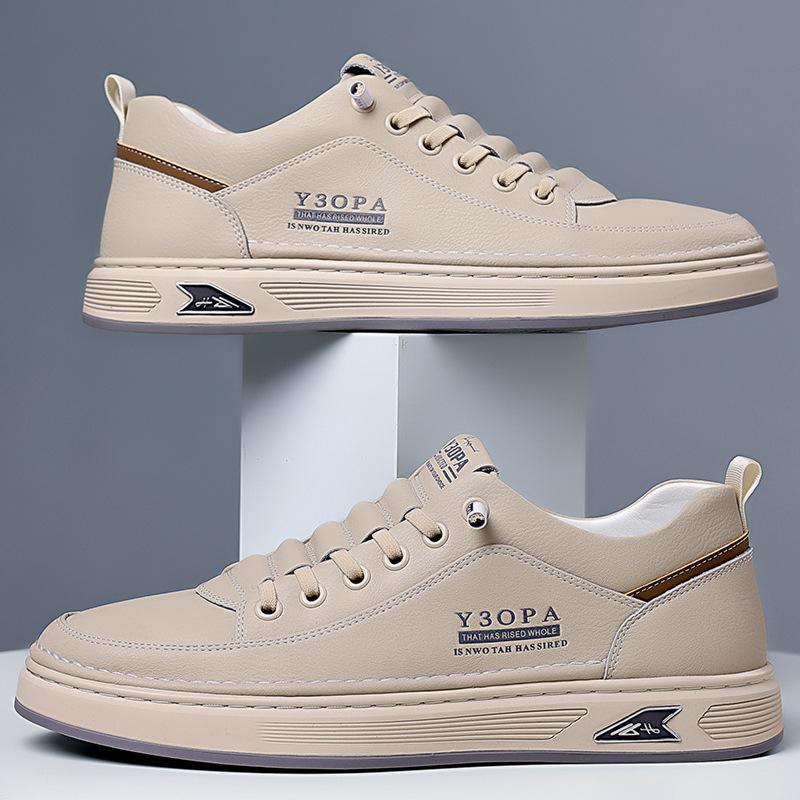 Модная мужская обувь, кожаные повседневные кроссовки, дышащие, прогулочные, на платформе, без застежек, мужские туфли на плоской подошве с резиновой подошвой, Zapatillas, 44 размера