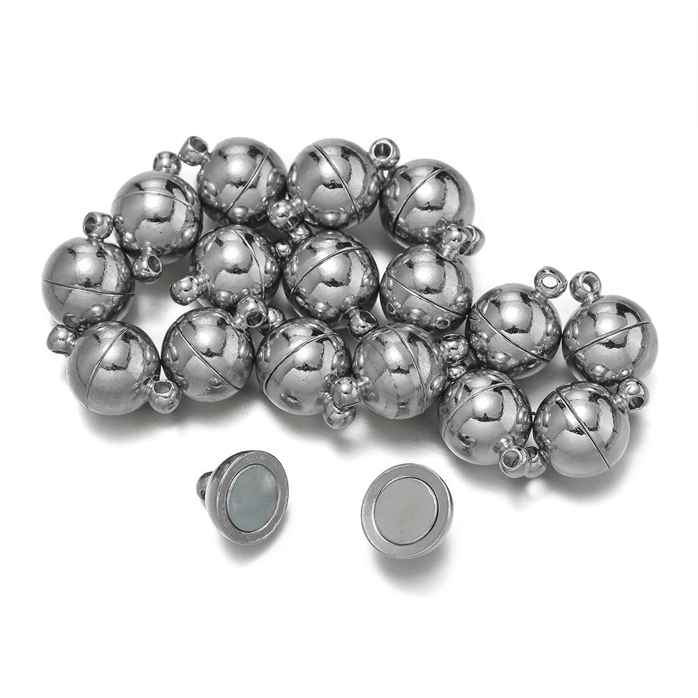 10pair/Lot 6/8/10mm Round Magnetic Connectors Clasps Magnet Charms End Cap for DIY Jewelry Making Couple Bracelet Necklace