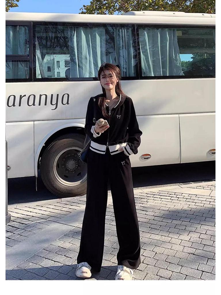 Women's Casual Korean-Style Two-Piece Sportswear Set for Spring and Autumn