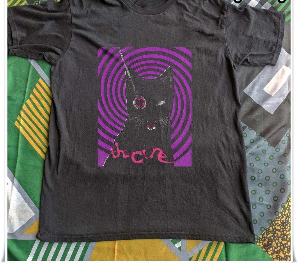 The Cure Black Cat Graphic T-shirt, Unisex Black T-shirt, Size S-5XL