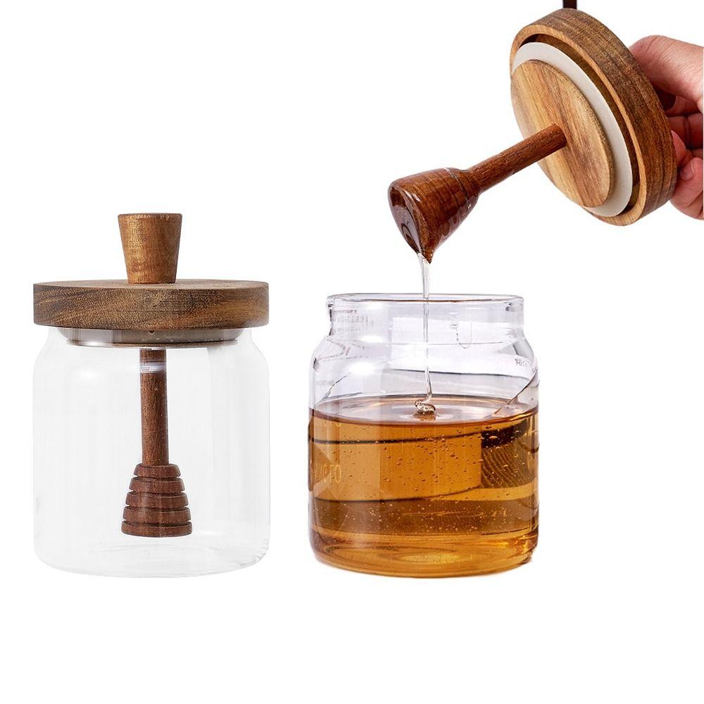 Airtight Honey Jar Dipper Set Lid Honey Dispenser Easy To Clean Honey Pot  Gift
