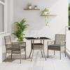 VidaXL 3-Piece Garden Dining Set In Grey Poly Rattan 3334927