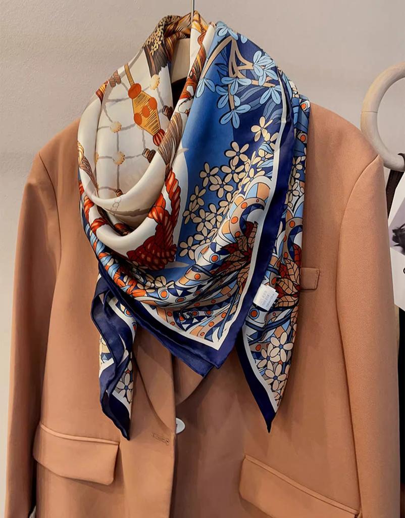 Suhang Silk Scarf 110 Silk Double Crepe Large Square Scarf Sun Protection Breathable Mulberry Silk Shawl Scarf Versatile