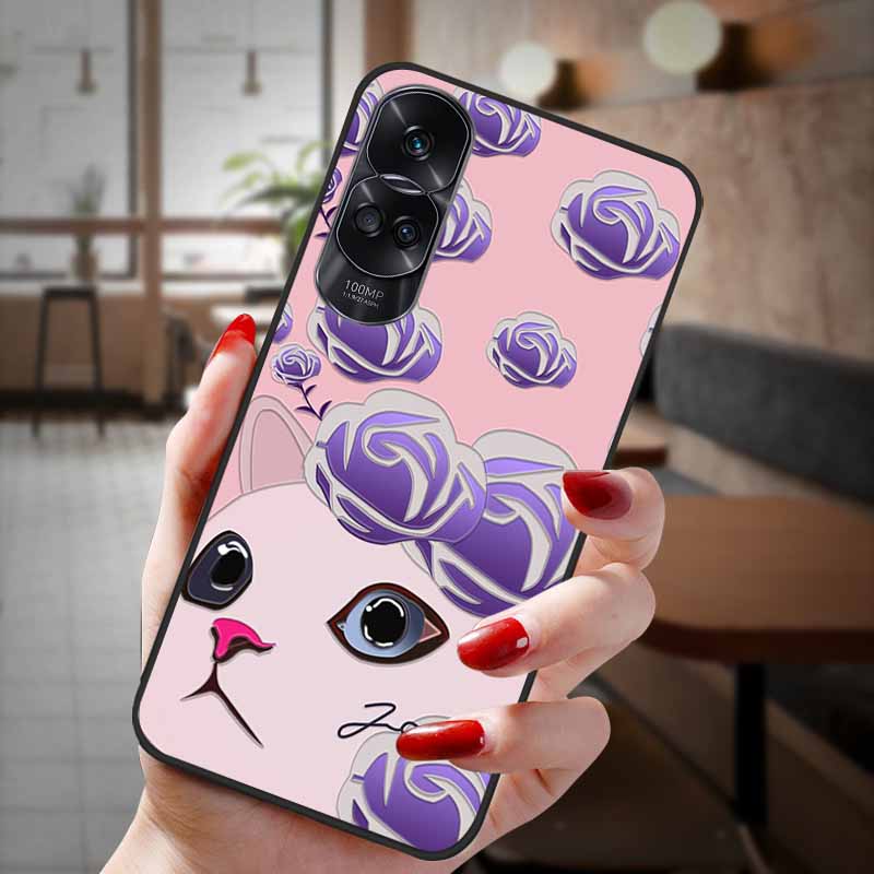 Чехол для Honor 90 Lite 5G 3D Цветочный Рельефный Тиснение Силиконовый Задний Чехол Для Honor 90 Чехол Honor90 Pro 90Pro 90Lite Мягкий Защитный