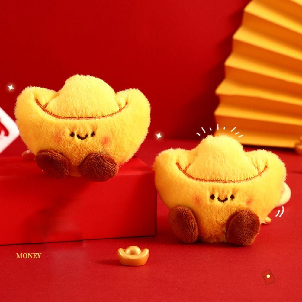 Плюшевый брелок в китайском стиле в виде слитка, кулон-кукла с благословением, креативный новогодний брелок, игрушки