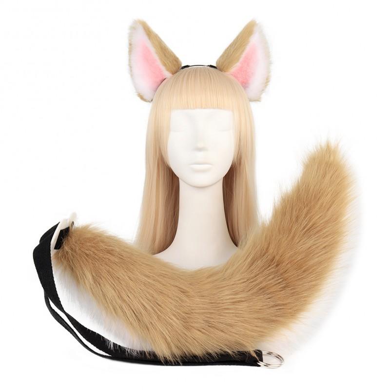 Furry Fox Ear Headband Plush Tail Set Cosplay Costume Anime Convention Outfit Game Theme Accessory