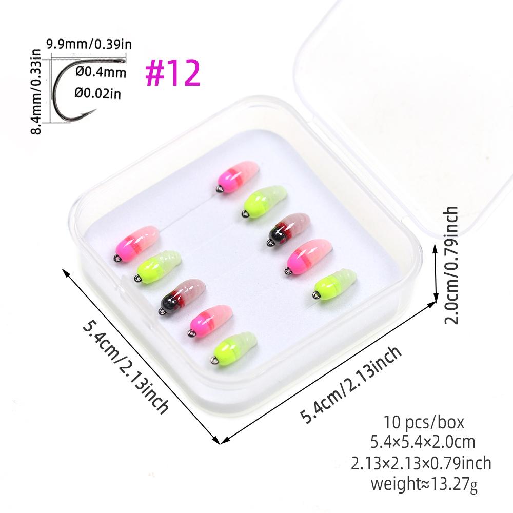 Bimoo #12 #10 #8 10 шт., быстро тонущая медная приманка с головой нимфы с бусинами, искусственная влажная приманка