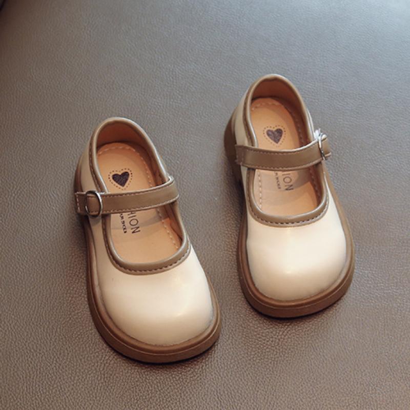 Туфли Мэри Джейн на весну и осень, мягкие нескользящие туфли для девочек, маленькие кожаные туфли